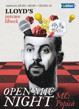 Lloyd's: Stand-up comedy Open Mic cu MC Popică 23.09