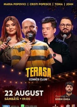 Stand-up cu Cristi Popesco, Toma, Maria Popovici și John pe Terasa ComicsClub!