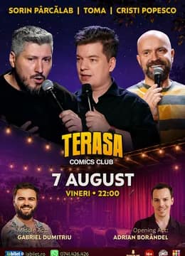 Stand-up cu Cristi Popesco, Toma, Sorin Pârcălab și Gabriel Dumitriu pe Terasa ComicsClub!