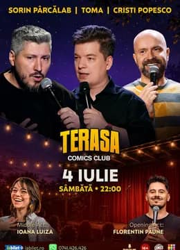 Stand-up cu Cristi Popesco, Toma, Sorin Pârcălab și Ioana Luiza pe Terasa ComicsClub!