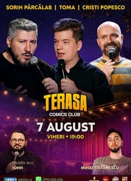 Stand-up cu Cristi Popesco, Toma, Sorin Pârcălab și John pe Terasa ComicsClub!