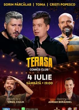 Stand-up cu Cristi Popesco, Toma, Sorin Pârcălab și Virgil pe Terasa ComicsClub!
