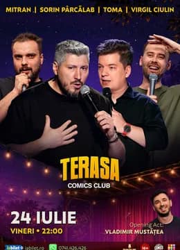 Stand-up cu Toma, Sorin Pârcălab, Mitran și Virgil pe Terasa ComicsClub!