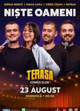 Stand-up cu Virgil Ciulin, Sergiu Mirică, Ioana Luiza și Dragoș Mitran pe Terasa ComicsClub!