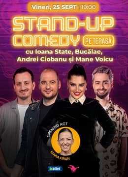 The Fool Terasa: Stand-up comedy cu Ioana State, Bucălae, Mane Voicu și Andrei Ciobanu